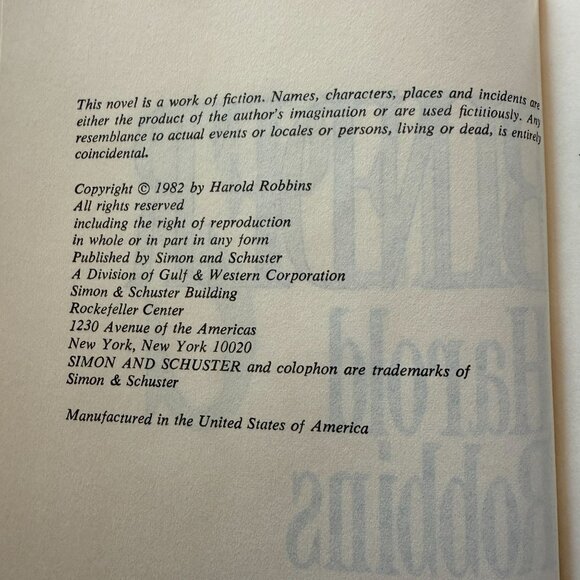 "Spellbinder" By Harold Robbins Hardcover Book 1982 Edition - Picture 4 of 4